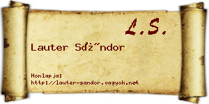 Lauter Sándor névjegykártya