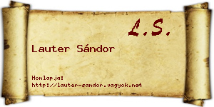 Lauter Sándor névjegykártya