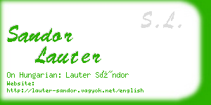 sandor lauter business card